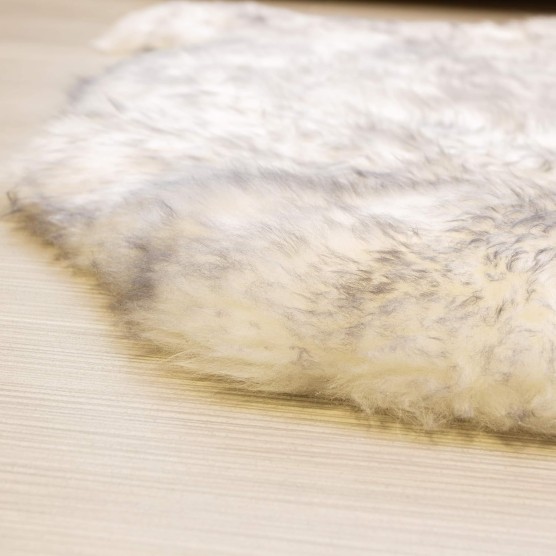 Super Area Rugs Gray & White Mix Sheepskin Rug Genuine Single 2x3ft Pelt Fluffy Fur Seat Cushion and Chair Cover