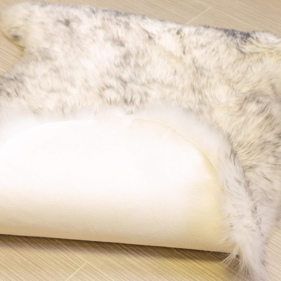 Super Area Rugs Gray & White Mix Sheepskin Rug Genuine Single 2x3ft Pelt Fluffy Fur Seat Cushion and Chair Cover