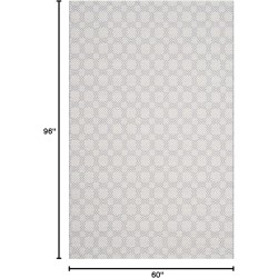 Cotton Kilim Collection Area Rug - 5' x 8', Beige & Ivory, Handmade Cotton, Ideal for High Traffic Areas in Living Room, Bedroom (KLC222C)