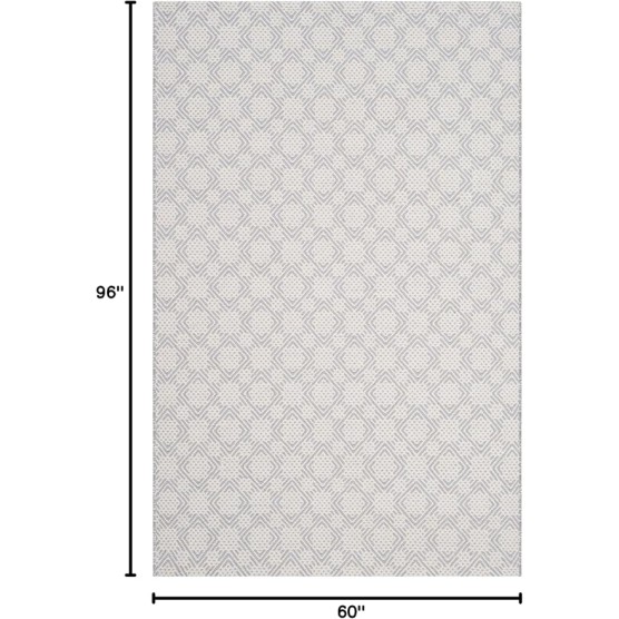 Cotton Kilim Collection Area Rug - 5' x 8', Beige & Ivory, Handmade Cotton, Ideal for High Traffic Areas in Living Room, Bedroom (KLC222C)