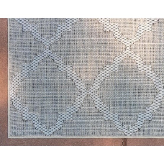 Outdoor Trellis Collection Area Rug - Raised Trellis (8' x 11' 4" Rectangle, Beige/ Brown)