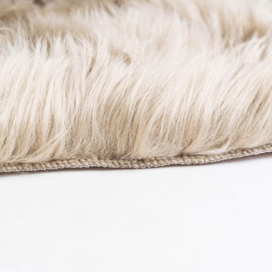 Super Area Rugs Ultra Soft & Fluffy Faux Sheepskin Rug, Light Brown 5 x 7 Feet Carpet for Bedroom Living Room