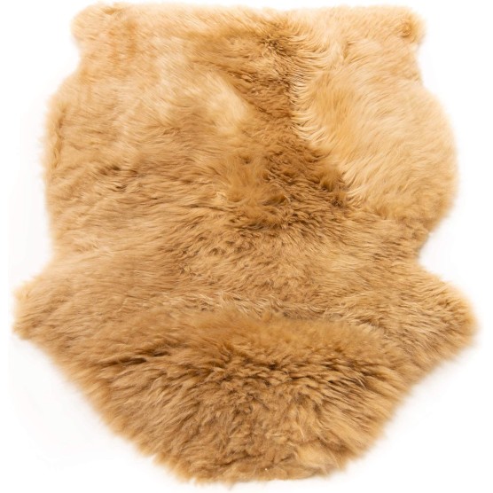 Super Area Rugs Honey Brown Sheepskin Rug Genuine Single 2x3ft Pelt Fluffy Fur Seat Cushion and Chair Cover