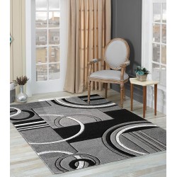 Area Rug Modern 8x10 Grey Soft Hand Carved Contemporary Floor Carpet Gray with Premium Fluffy Texture for Indoor Living Dining Room and Bedroom Area