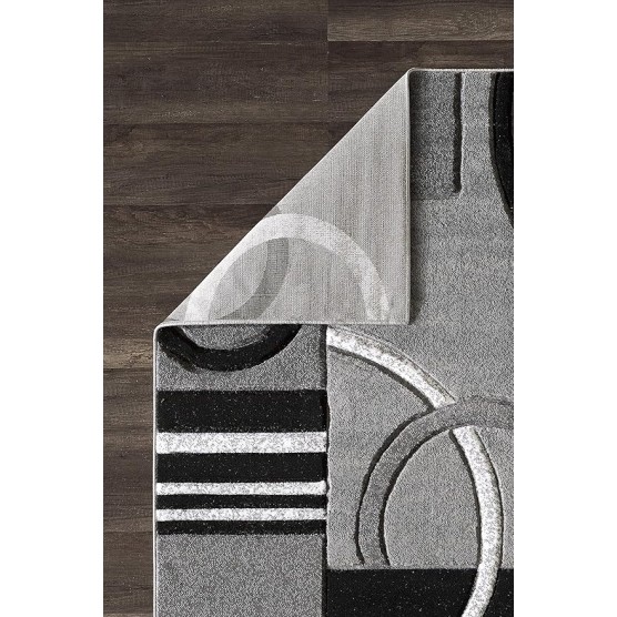 Area Rug Modern 8x10 Grey Soft Hand Carved Contemporary Floor Carpet Gray with Premium Fluffy Texture for Indoor Living Dining Room and Bedroom Area