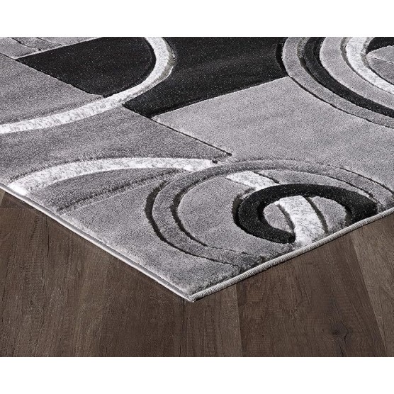 Area Rug Modern 8x10 Grey Soft Hand Carved Contemporary Floor Carpet Gray with Premium Fluffy Texture for Indoor Living Dining Room and Bedroom Area