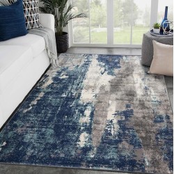 Euston Collection D.Blue-L.Blue 8x10 Modern Abstract Area Rug