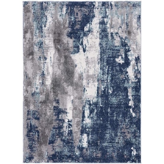 Euston Collection D.Blue-L.Blue 8x10 Modern Abstract Area Rug