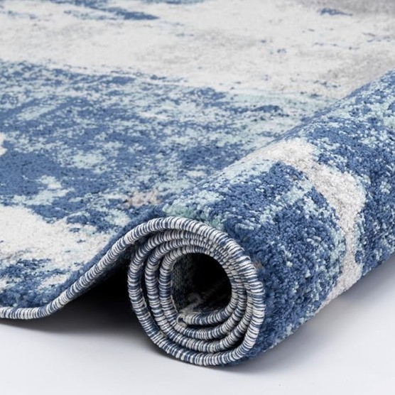 Euston Collection D.Blue-L.Blue 8x10 Modern Abstract Area Rug