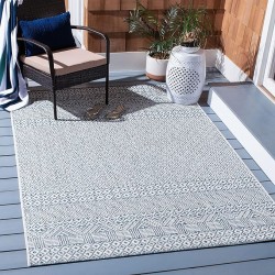 Courtyard Collection Area Rug - 9' x 12', Blue & Navy, Non-Shedding & Easy Care, Indoor/Outdoor & Washable-Ideal for Patio, Backyard, Mudroom (CY8235-53412)