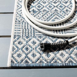 Courtyard Collection Area Rug - 9' x 12', Blue & Navy, Non-Shedding & Easy Care, Indoor/Outdoor & Washable-Ideal for Patio, Backyard, Mudroom (CY8235-53412)
