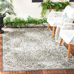 Courtyard Collection 6'7" x 9'6" Slate/Grey CY8763 Indoor/ Outdoor Waterproof Easy Cleaning Patio Backyard Mudroom Area Rug