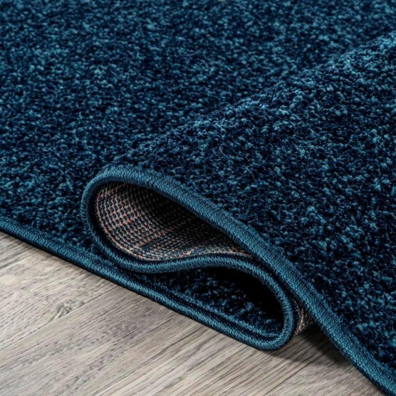 Haze Solid Low-Pile Indoor Area-Rug Casual Contemporary Solid Traditional Easy-Cleaning Bedroom Kitchen Living Room Non Shedding, 5 ft x 8 ft, Navy