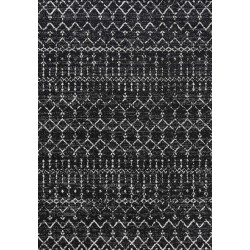 Moroccan Hype Boho Vintage Diamond Indoor Area-Rug Bohemian Easy-Cleaning Bedroom Kitchen Living Room Non Shedding, 8 X 10, Black/Ivory