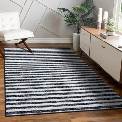 Daphnes Collection 2800 Navy 8x10 Moroccan Lines Area Rug