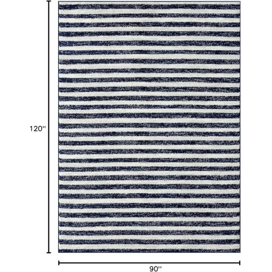 Daphnes Collection 2800 Navy 8x10 Moroccan Lines Area Rug