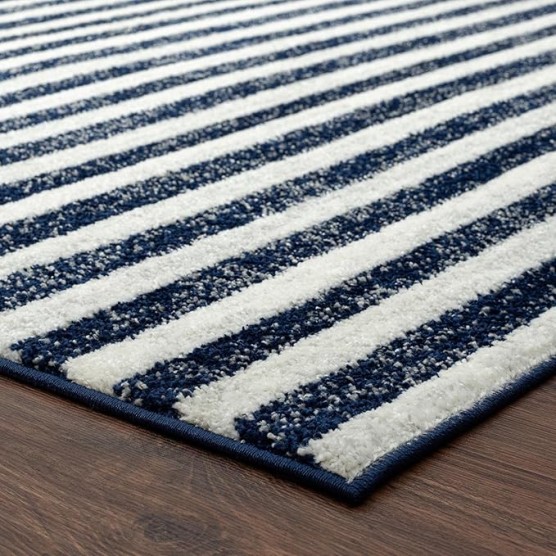 Daphnes Collection 2800 Navy 8x10 Moroccan Lines Area Rug