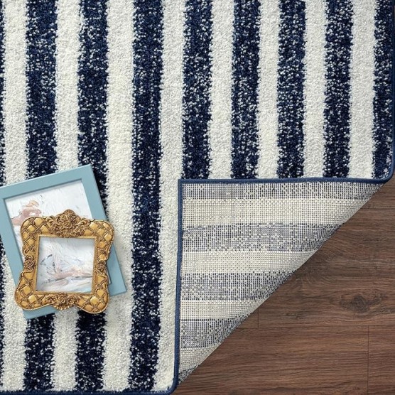 Daphnes Collection 2800 Navy 8x10 Moroccan Lines Area Rug
