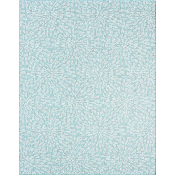 Edith Aqua Water Resistant Large 8x10 Indoor Outdoor Rug | Outdoor Rugs for Patios, Deck, Porch, Entry, Entryway | Outside Area Rug | Outdoor Patio Rug