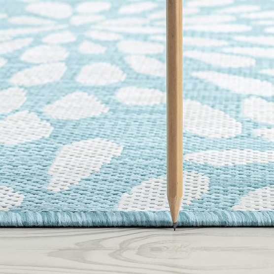 Edith Aqua Water Resistant Large 8x10 Indoor Outdoor Rug | Outdoor Rugs for Patios, Deck, Porch, Entry, Entryway | Outside Area Rug | Outdoor Patio Rug