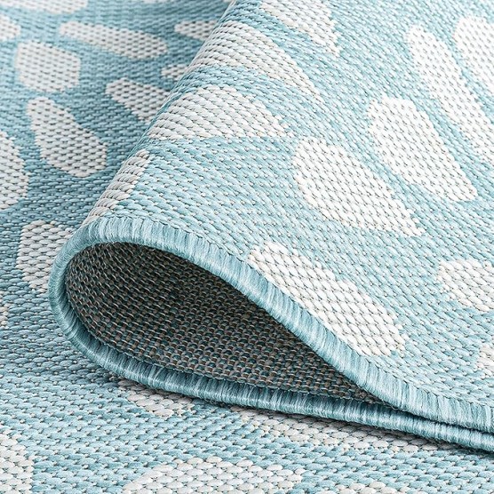 Edith Aqua Water Resistant Large 8x10 Indoor Outdoor Rug | Outdoor Rugs for Patios, Deck, Porch, Entry, Entryway | Outside Area Rug | Outdoor Patio Rug