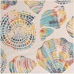 Outdoor Coastal Collection Rug – 7' 10 Square Multi Flatweave Rug Perfect for Living Rooms, Kitchens, Entryways
