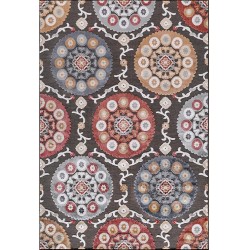 Indoor/Outdoor Rug 8x10 Bohemian Medallion Floral Area Rugs for Indoor and Outdoor Patios Easy-Cleaning Non-Shedding Living Room Garden and Kitchen Washable Outside Carpet (8 x 10 / Brown)