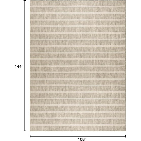 Nourison Positano Indoor/Outdoor Grey Ivory 9' x 12' Area Rug, Easy Cleaning, Non Shedding, Bed Room, Living Room, Dining Room, Backyard, Deck, Patio (9x12)