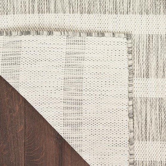 Nourison Positano Indoor/Outdoor Grey Ivory 9' x 12' Area Rug, Easy Cleaning, Non Shedding, Bed Room, Living Room, Dining Room, Backyard, Deck, Patio (9x12)