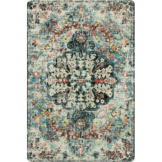 Area Rugs 6x9, Washable Area Rugs for Living Room Non Slip Bedroom Dining Room Rug, Large Bohemian Soft Stain Resistant Indoor Floor Carpet for Apartment Nursery Kids Room, Teal