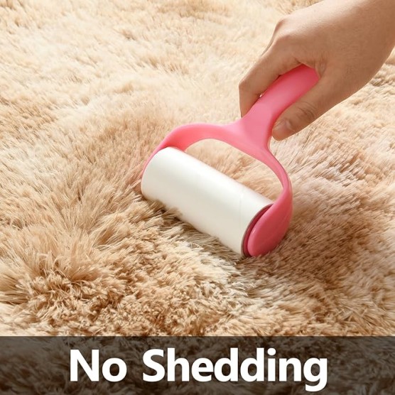 Large Shag Area Rugs 8 x 10, Tie-Dyed Plush Fuzzy Rugs for Living Room, Ultra Soft Fluffy Furry Rug for Bedroom, Indoor Carpet Nursery Rugs for Kids Room Home Decor, Beige