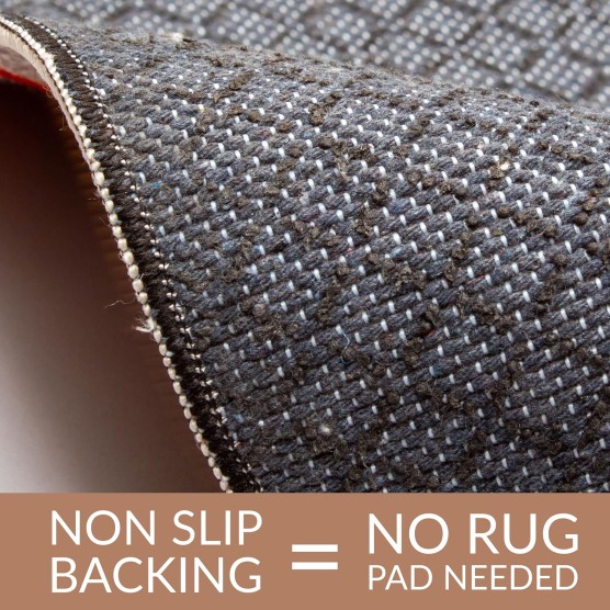 5X7 Non-Slip Washable Rug - Performance High Traffic Rug - Southwestern Tribal Boho Chic 5X7 Rugs for Living Room - Low Pile Ivory/Red, 5' x 7'