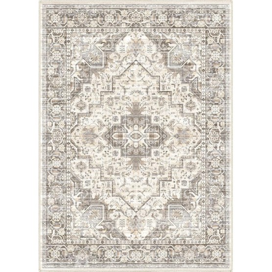 Washable Vintage Area Rug 9x12，Printed Vintage Home Decor, Floor Decoration Carpet Mat，Thin Rug for Living Room, Distressed Oriental Reto Indoor Floor Carpet Rug (Brown Beige 9x12)
