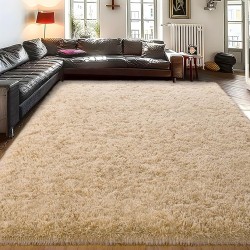 9x12 Large Area Rugs for Living Room, Ultra Soft Beige Big Shag Rug for Bedroom Nursery, Modern Fluffy Plush Carpet for Girls Boys Kids Room Dorm Home Decor, Upgrade Non-Slip