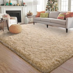9x12 Large Area Rugs for Living Room, Ultra Soft Beige Big Shag Rug for Bedroom Nursery, Modern Fluffy Plush Carpet for Girls Boys Kids Room Dorm Home Decor, Upgrade Non-Slip
