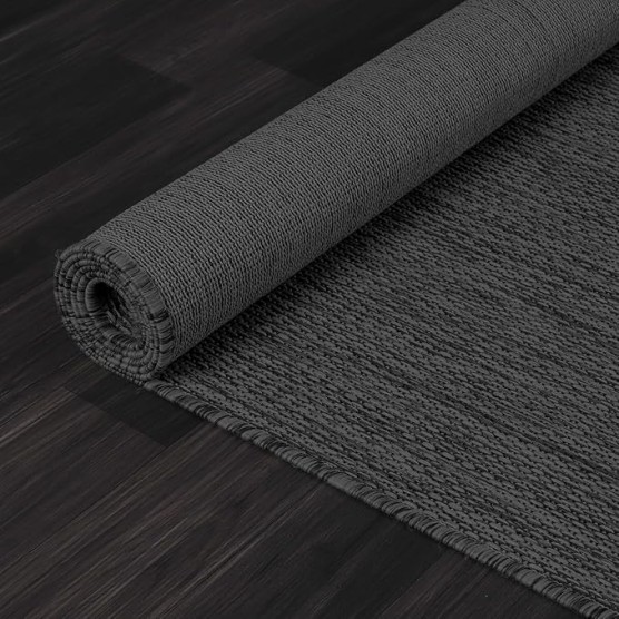 Washable Indoor Outdoor Rug 8x10 Weather Resistant Area Rugs Modern Solid for Porch Deck Balcony Backyard Patio Outside Carpet (8 X 10 Dark Grey)