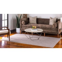 Collection Casual Transitional Solid Heathered Indoor/Outdoor Flatweave Area Rug (7' 10" x 11' 4" Rectangle, Beige/Ivory)
