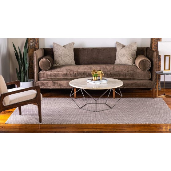 Collection Casual Transitional Solid Heathered Indoor/Outdoor Flatweave Area Rug (7' 10" x 11' 4" Rectangle, Beige/Ivory)