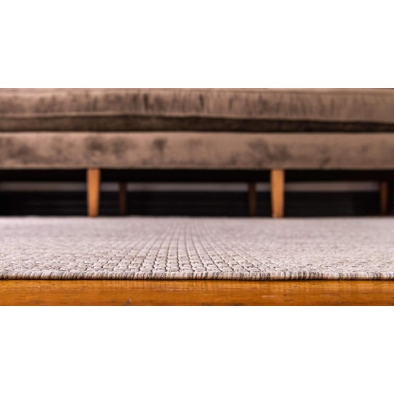 Collection Casual Transitional Solid Heathered Indoor/Outdoor Flatweave Area Rug (7' 10" x 11' 4" Rectangle, Beige/Ivory)