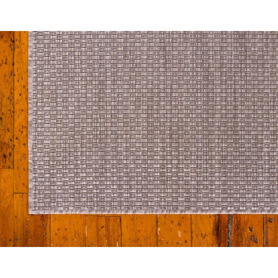 Collection Casual Transitional Solid Heathered Indoor/Outdoor Flatweave Area Rug (7' 10" x 11' 4" Rectangle, Beige/Ivory)