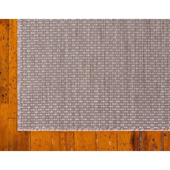 Collection Casual Transitional Solid Heathered Indoor/Outdoor Flatweave Area Rug (7' 10" x 11' 4" Rectangle, Beige/Ivory)