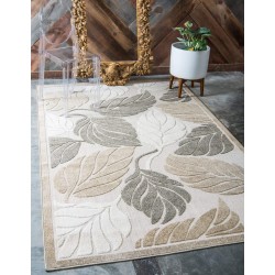 Outdoor Botanical Collection Area Rug - Augusta (7' 1" x 10' Rectangle, Beige/ Ivory)