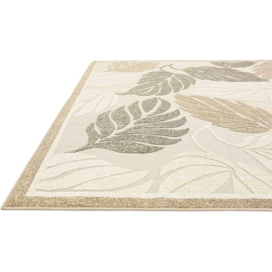 Outdoor Botanical Collection Area Rug - Augusta (7' 1" x 10' Rectangle, Beige/ Ivory)