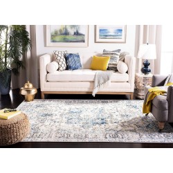 Madison Collection Area Rug - 8' x 10', Turquoise & Ivory, Snowflake Medallion Distressed Design, Non-Shedding & Easy Care, Ideal for High Traffic Areas in Living Room, Bedroom (MAD603K)