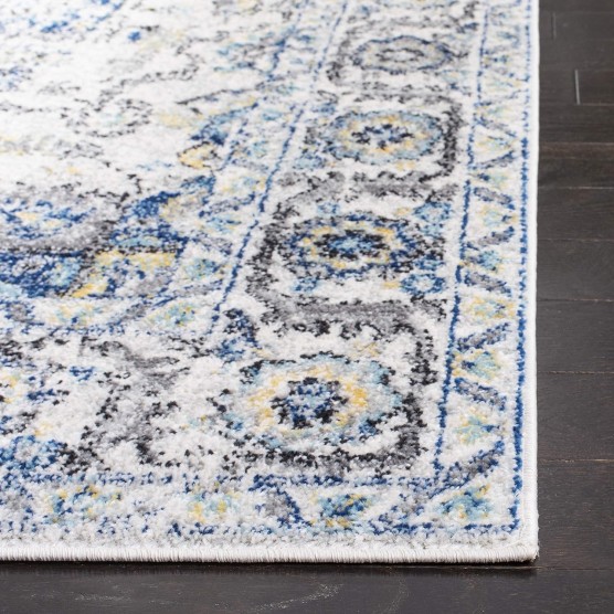 Madison Collection Area Rug - 8' x 10', Turquoise & Ivory, Snowflake Medallion Distressed Design, Non-Shedding & Easy Care, Ideal for High Traffic Areas in Living Room, Bedroom (MAD603K)