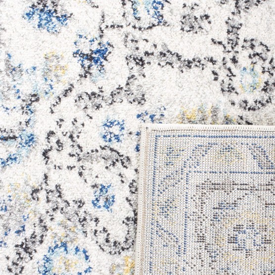 Madison Collection Area Rug - 8' x 10', Turquoise & Ivory, Snowflake Medallion Distressed Design, Non-Shedding & Easy Care, Ideal for High Traffic Areas in Living Room, Bedroom (MAD603K)