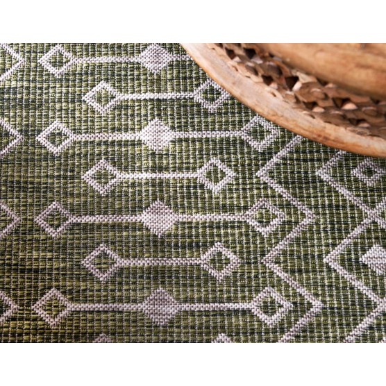 Outdoor Trellis Collection Area Rug - Tribal Trellis (7' 10" x 11' 4" Rectangle, Green/ Natural)