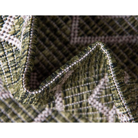 Outdoor Trellis Collection Area Rug - Tribal Trellis (7' 10" x 11' 4" Rectangle, Green/ Natural)
