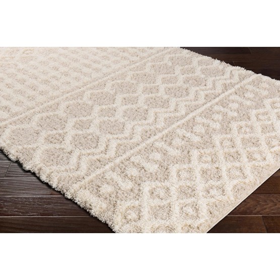 Hapsburg Moroccan Shag Area Rug, 5'3" x 7'3", Beige