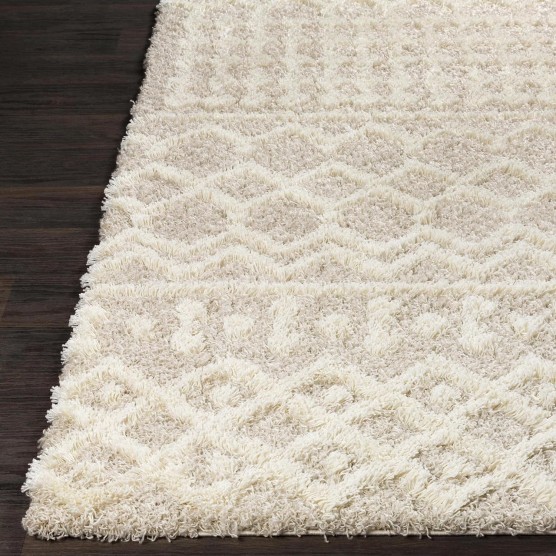 Hapsburg Moroccan Shag Area Rug, 5'3" x 7'3", Beige